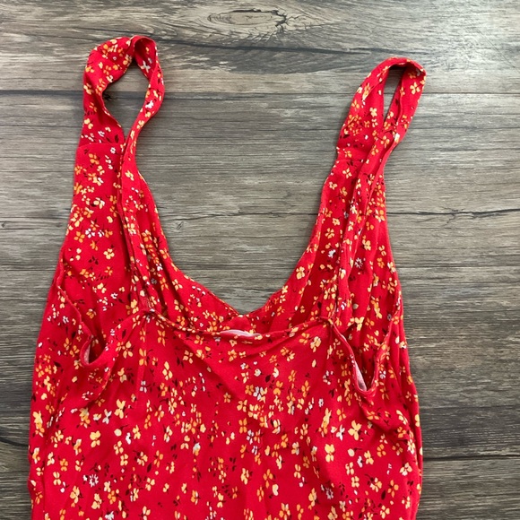 Reformation Red Floral Midi Dress - Picture 7 of 8